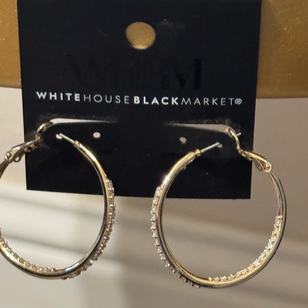 White House Black Market Gold Hoop Earrings